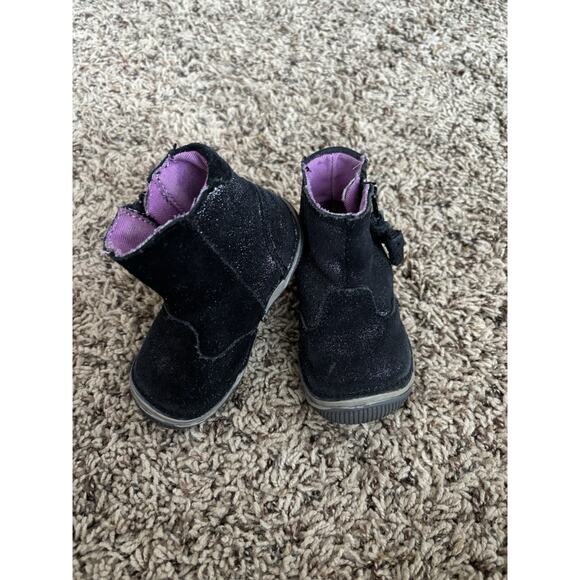 Stride Rite "Zoe" toddler girl sz. 4.5 Wide blk sparkle ankle boot/shoe. Adorabl - Picture 8 of 11